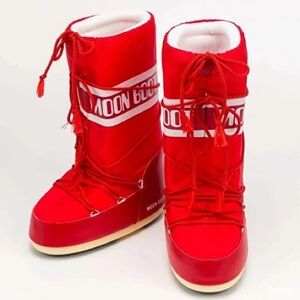 Moon Boot Red Women's Winter Snow Boots